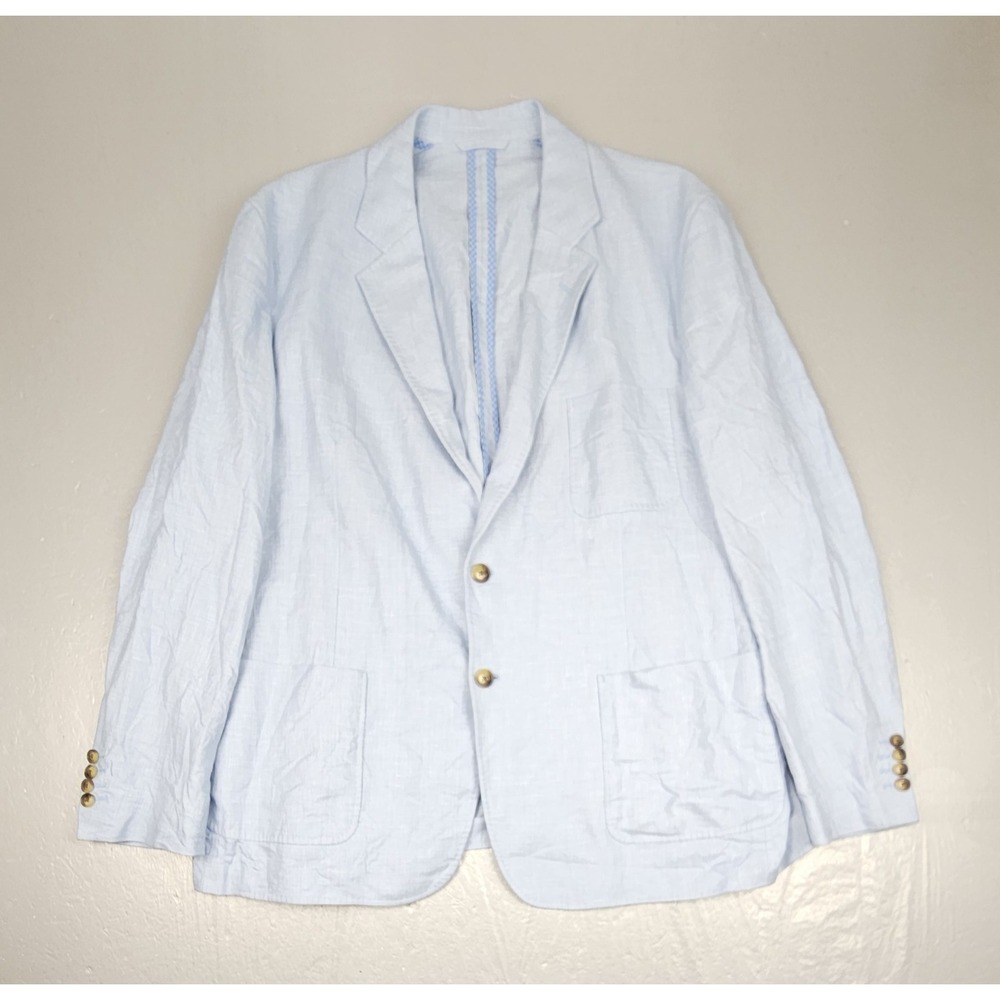 Vineyard Vines‎ Blazer Mens XXL Linen Blend Blue Casual Sports Coat Jacket